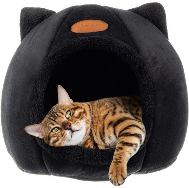 Purlov - Pluche Kattenbed - Polyester & PP - Katoen - Geschikt voor Katten tot 6 Kg - 36 X 33 Cm - MBDeals.nl