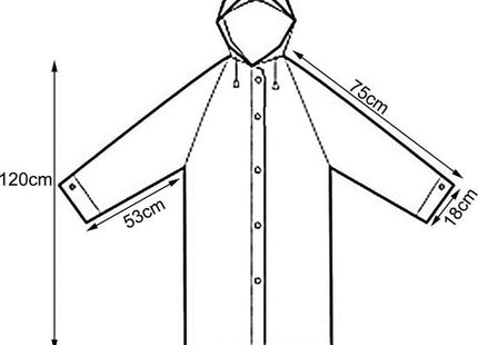 Regenjas met capuchon, lang model, unisex one size, wit - MBDeals.nl