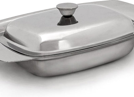 Relaxdays - Boterschaal - Voor 250 G Boter - RVS - Zilverkleurig - MBDeals.nl