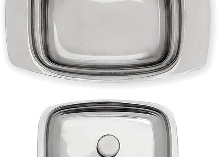 Relaxdays - Boterschaal - Voor 250 G Boter - RVS - Zilverkleurig - MBDeals.nl