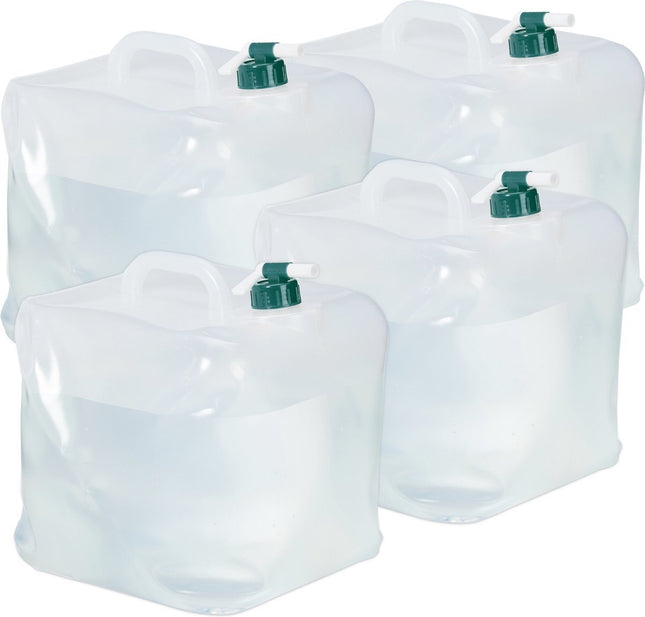 Relaxdays - Opvouwbare Jerrycan Set - 20 Liter - BPA - vrij - Met Kraan - MBDeals.nl
