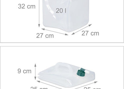 Relaxdays - Opvouwbare Jerrycan Set - 20 Liter - BPA - vrij - Met Kraan - MBDeals.nl