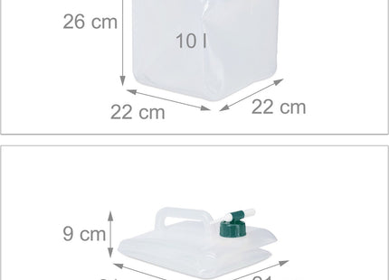 Relaxdays - Opvouwbare Jerrycan - Set van 4 - 10 Liter - BPA - Vrij - MBDeals.nl