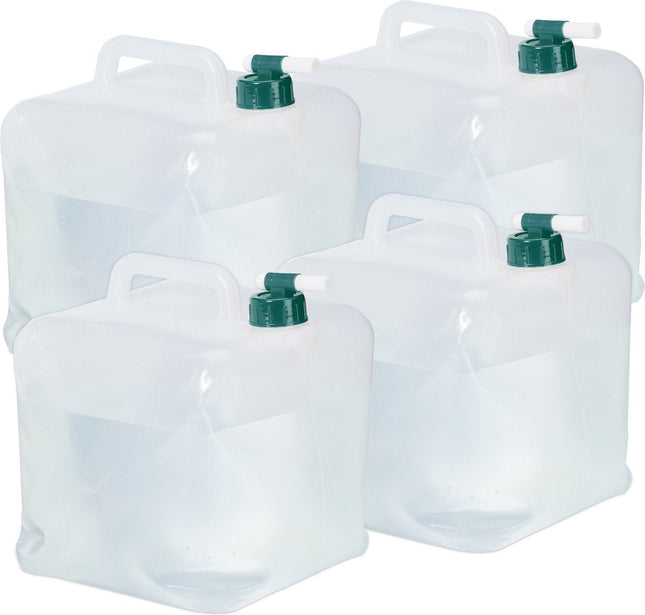 Relaxdays - Opvouwbare Jerrycan - Set van 4 - 10 Liter - BPA - Vrij - MBDeals.nl