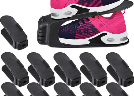 Relaxdays - Schoenen Organizer - Set van 12 - Tot Maat 39/40 - Zwart - MBDeals.nl