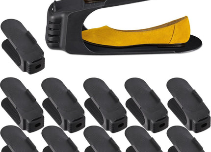 Relaxdays - Schoenen Organizer - Set van 12 - Tot Maat 39/40 - Zwart - MBDeals.nl