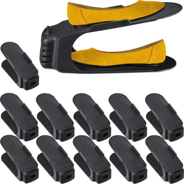 Relaxdays - Schoenen Organizer - Set van 12 - Tot Maat 39/40 - Zwart - MBDeals.nl