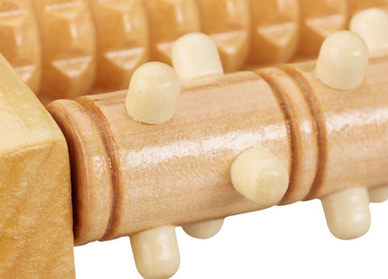 Relaxdays - Voetmassage Roller - Hout - 2x5 Rollers - Voorzien van Ribbels en Noppen - MBDeals.nl