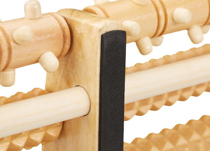 Relaxdays - Voetmassage Roller - Hout - 2x5 Rollers - Voorzien van Ribbels en Noppen - MBDeals.nl