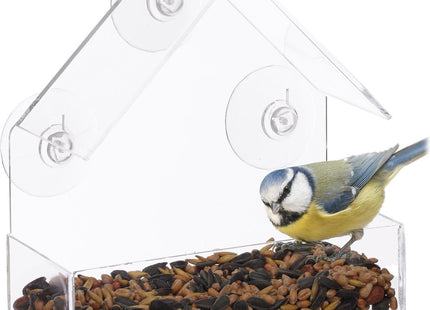 Relaxdays - Vogelvoederhuisraam - 3 Zuignappen - Transparant - Vast aan Het Raam - MBDeals.nl