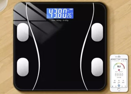 Ruhhy - Badkamerweegschaal - Uitgebreide Lichaamsanalyse - LCD Scherm - Verbinding met App - Draagkracht tot 180 Kg - MBDeals.nl