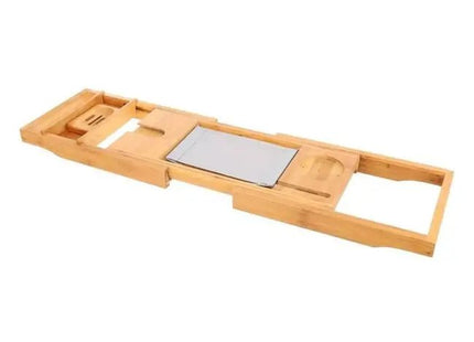 Ruhhy - Badplank - Duurzaam Bamboe - Uitschuifbaar 70 tot 105 Cm - Incl. Zeephouder - MBDeals.nl