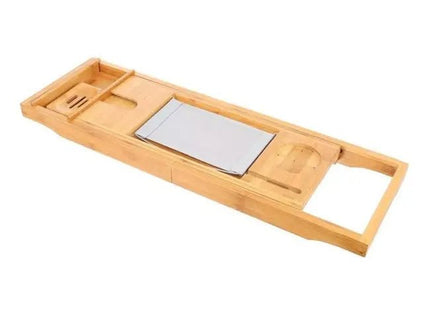 Ruhhy - Badplank - Duurzaam Bamboe - Uitschuifbaar 70 tot 105 Cm - Incl. Zeephouder - MBDeals.nl