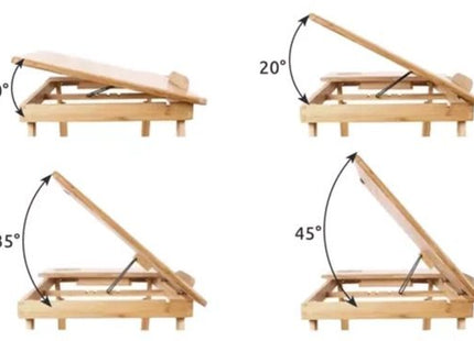 Ruhhy bamboe laptopstandaard verstelbaar voor laptops tot 17 inch met lade - MBDeals.nl