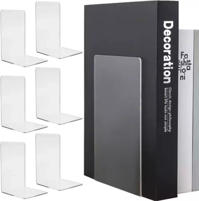 Ruhhy - Boekensteunen - Transparant - 6 Stuks - Acryl - MBDeals.nl