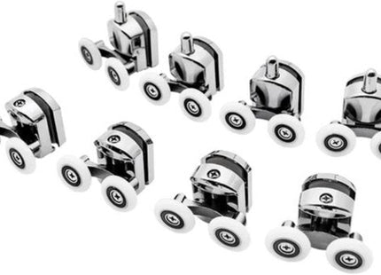 Ruhhy douchecabine wieltjes 23 mm voor glas van 4 tot 6 mm, set van 24 stuks