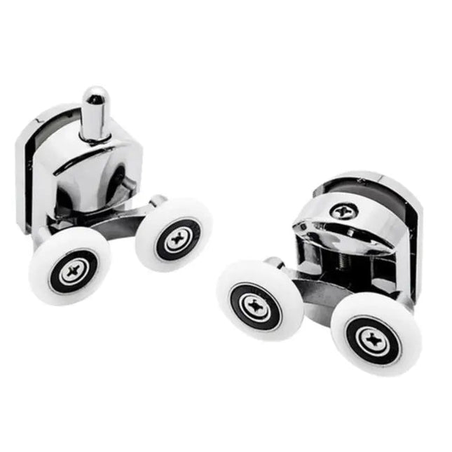Ruhhy - Douchecabine Wieltjes - Set van 8 - Kunststof - Zilver / Wit - MBDeals.nl