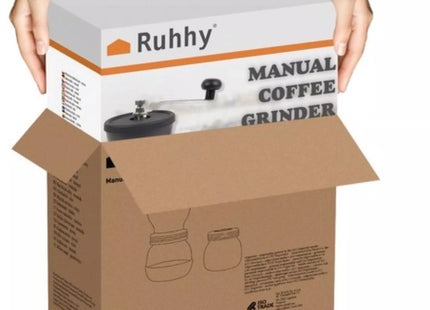 Ruhhy - Handmatige Koffiemolen - Instelbare Maalgraad - Twee Glazen Containers - Elektriciteitsvrij - MBDeals.nl