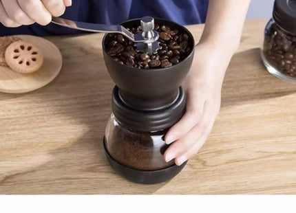 Ruhhy - Handmatige Koffiemolen - Instelbare Maalgraad - Twee Glazen Containers - Elektriciteitsvrij - MBDeals.nl