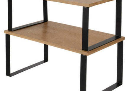 Ruhhy - Keukenrekje - Gietijzer en Hout - 2 - Delig - Met Stevig Hengsel - MBDeals.nl