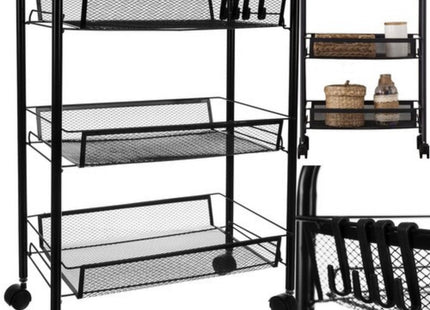 Ruhhy - Keukentrolley - Hoog Draagvermogen - Multifunctionele Organizer - Gepoedercoat IJzer - MBDeals.nl