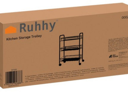 Ruhhy - Keukentrolley - Hoog Draagvermogen - Multifunctionele Organizer - Gepoedercoat IJzer - MBDeals.nl