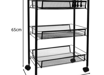 Ruhhy - Keukentrolley - Hoog Draagvermogen - Multifunctionele Organizer - Gepoedercoat IJzer - MBDeals.nl