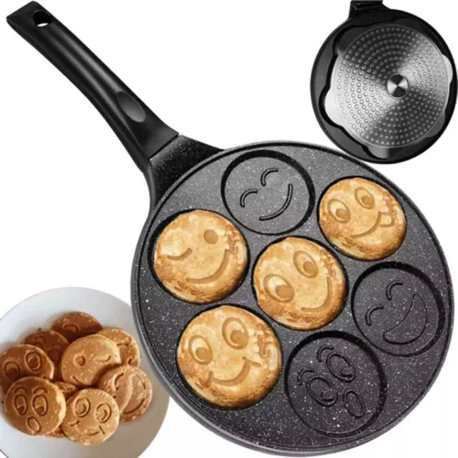 Ruhhy - Koekenpan voor Emoji Pancakes - Antiaanbaklaag - 26 cm - Geschikt voor alle warmtebronnen - MBDeals.nl