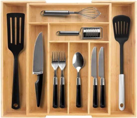 Ruhhy - Lade Organizer - Bamboe - Stijlvol Design - Geschikt voor Keukenlades - MBDeals.nl