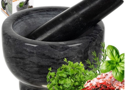 Ruhhy - Marmeren Vijzel - 12.5 X 9 Cm - 2 Kg - Inclusief Stamper van 13.5 X 3.7 Cm - MBDeals.nl