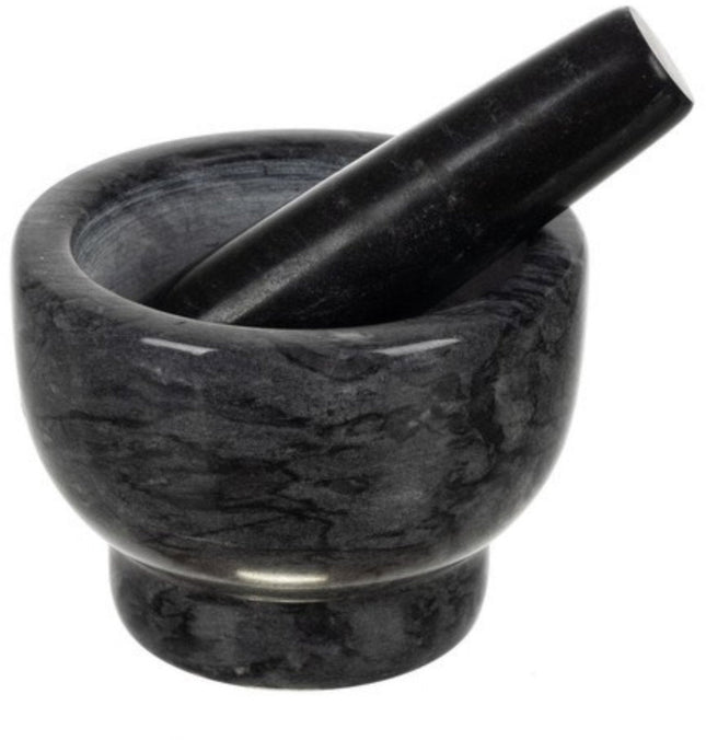 Ruhhy - Marmeren Vijzel - 12.5 X 9 Cm - 2 Kg - Inclusief Stamper van 13.5 X 3.7 Cm - MBDeals.nl