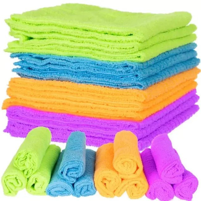 Ruhhy - Microvezel Doekjes - Set van 12 - Hoge Absorptie - Kleurrijk - MBDeals.nl