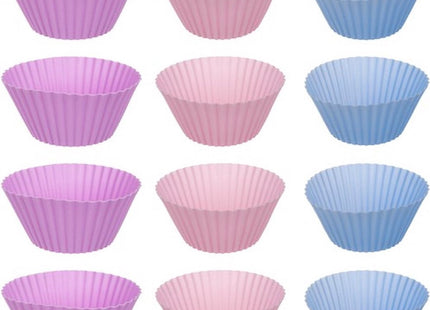 Ruhhy - Muffin Bakvorm - 12 Herbruikbare Siliconen Cups - Anti - aanbak Bakplaat - Vaatwasserbestendig - MBDeals.nl