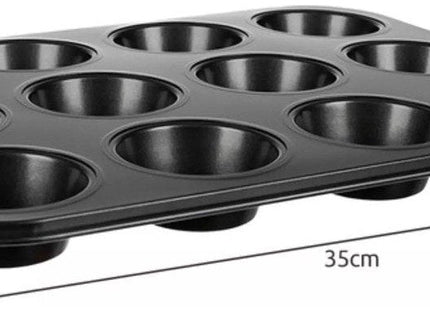 Ruhhy - Muffin Bakvorm - 12 Herbruikbare Siliconen Cups - Anti - aanbak Bakplaat - Vaatwasserbestendig - MBDeals.nl