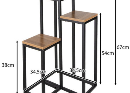 Ruhhy - Plantenstandaard - 3 Laags - Compact Formaat - Modern Minimalistisch Design - MBDeals.nl