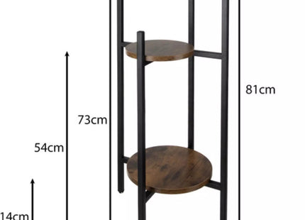Ruhhy - Plantenstandaard - Loftstijl - 3 Niveaus - 80 cm - MBDeals.nl