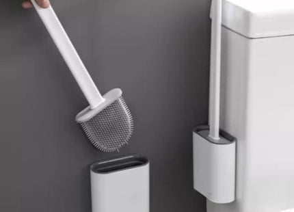 Ruhhy - Siliconen WC - Borstel - 36 Cm - Krasvrij - Met Muurbevestiging - MBDeals.nl