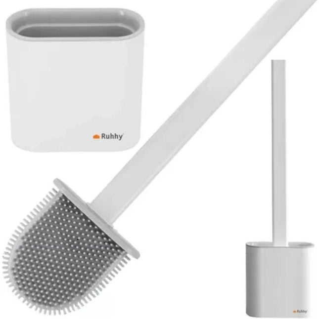 Ruhhy - Siliconen WC - Borstel - 36 Cm - Krasvrij - Met Muurbevestiging - MBDeals.nl