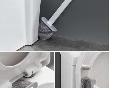 Ruhhy - Siliconen WC - Borstel - 36 Cm - Krasvrij - Met Muurbevestiging - MBDeals.nl