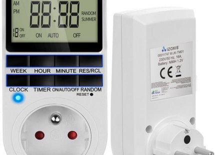 Ruhhy tijdschakelaar digitaal met weekprogramma en display 16A 230V wit