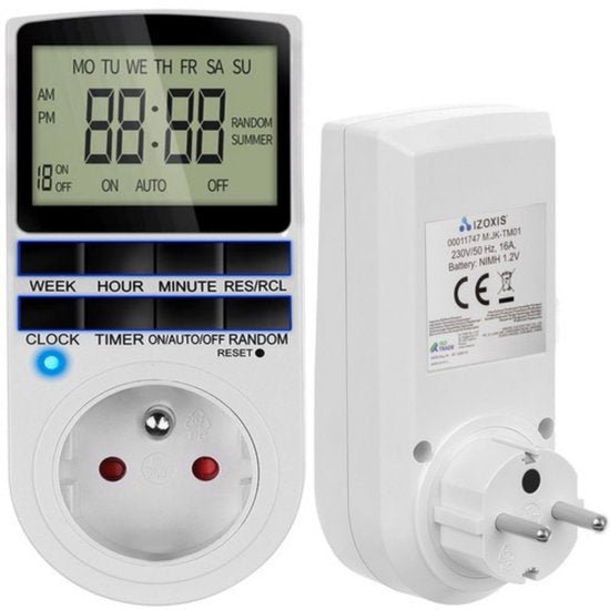 Ruhhy tijdschakelaar digitaal met weekprogramma en display 16A 230V wit