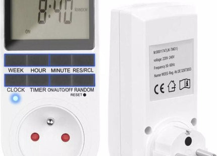 Ruhhy tijdschakelaar digitaal met weekprogramma en display 16A 230V wit - foto 10