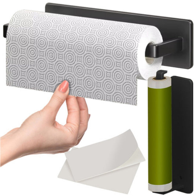 Ruhhy - Toiletrolhouder - Met Dubbelzijdige Tape - Zonder Boren - Robuuste Metalen Constructie - MBDeals.nl