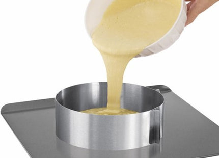 Ruhhy - Verstelbare Bakvorm - Zilverkleurig - 16 - 30 Cm Diameter - Geschikt voor Diverse Baksels - MBDeals.nl