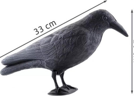 Ruhhy vogelverschrikker kraai zwart 38 cm met ophanghaak voor tuin en balkon - foto 5