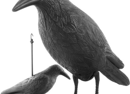 Ruhhy vogelverschrikker kraai zwart 38 cm met ophanghaak voor tuin en balkon