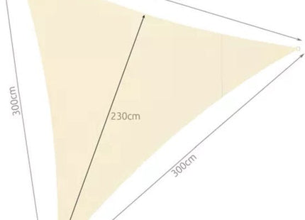 Schaduwdoek driehoek 3x3x3 m waterdicht met UV-bescherming, beige - MBDeals.nl