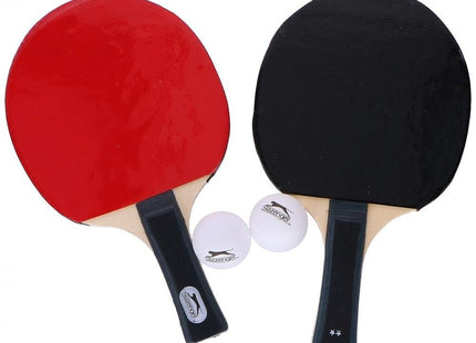 Slazenger - Tafeltennis Bat - Set van 5 - Rood en Zwart - Inclusief 2 Balletjes in Handig Tas - MBDeals.nl