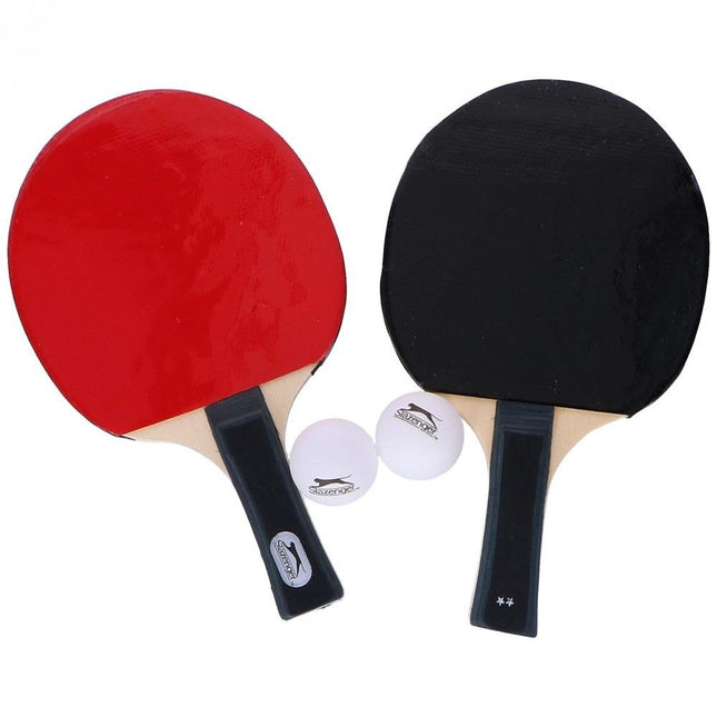 Slazenger - Tafeltennis Bat - Set van 5 - Rood en Zwart - Inclusief 2 Balletjes in Handig Tas - MBDeals.nl