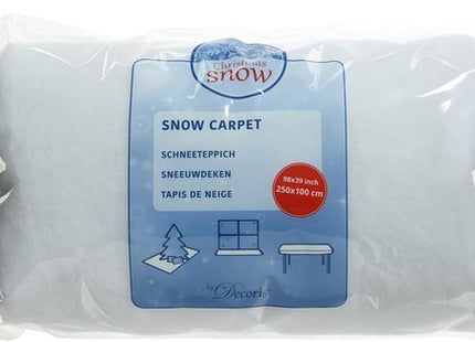 Sneeuwdeken van wit polyester, 250 x 100 cm, ondergrond voor je kerstdorp